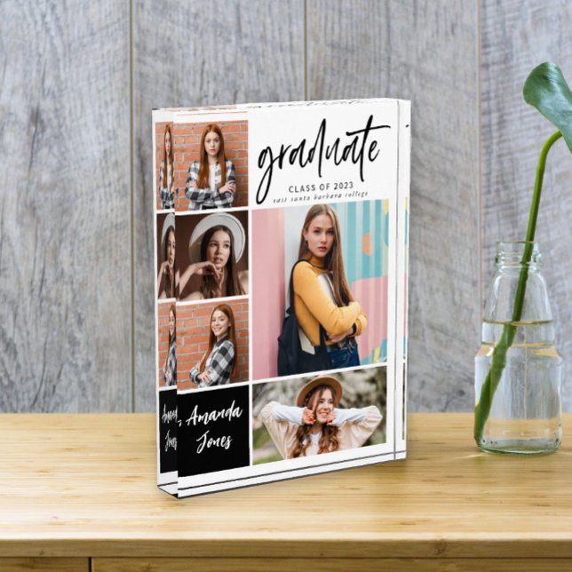 Modern Photo Collage Graduation Keepsake  Block (Creator Uploaded)