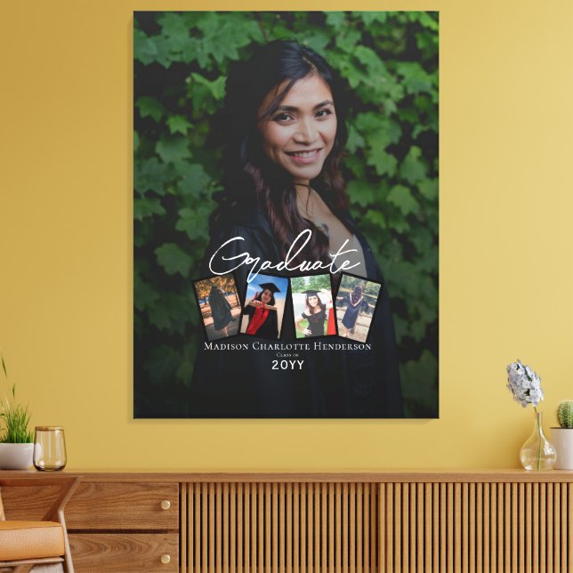 Modern Photo Collage Graduation Keepsake Canvas Print (Insitu(LivingRoom))