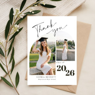 Modern Photo Collage Graduation Thank You Postcard