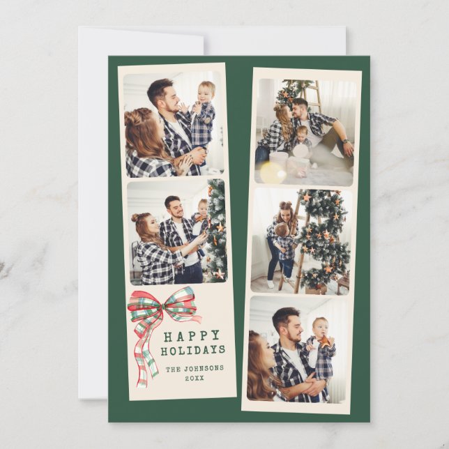 Modern Photo Collage Happy Holidays Simple Holiday Card (Front)