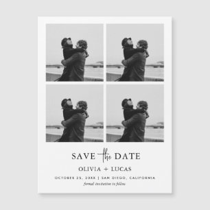 Modern Photo Collage Magnetic Wedding Save The Dat