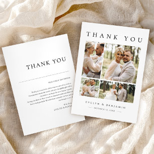Modern Photo Collage Mariage Carte de remerciement