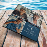 Modern Photo Collage Memorial 'In Loving Memory' Graduation Cap Topper<br><div class="desc">Remember a loved one at your graduation with this modern 'In Loving Memory' memorial graduate cap topper. Featuring 3 square photographs of your loved one, and an easy to use template for you to customize name and dates. Background can be changed to any colour by using the 'customize further' button....</div>
