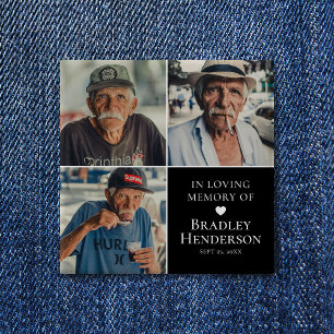 Modern Photo Collage Memorial Keepsake 2 Inch Square Button