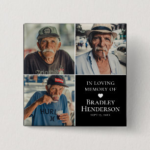Modern Photo Collage Memorial Keepsake 2 Inch Square Button