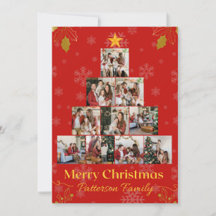 Modern Photo Collage Merry Christmas Holiday Card