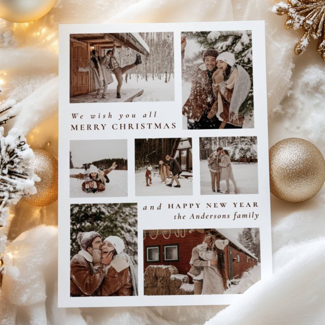 Modern Photo collage Merry Christmas   Holiday Card (Creator Uploaded)