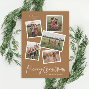 Modern Photo Collage Merry Christmas Holiday Card