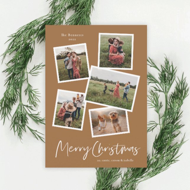 Modern Photo Collage Merry Christmas Holiday Card (Creator Uploaded)