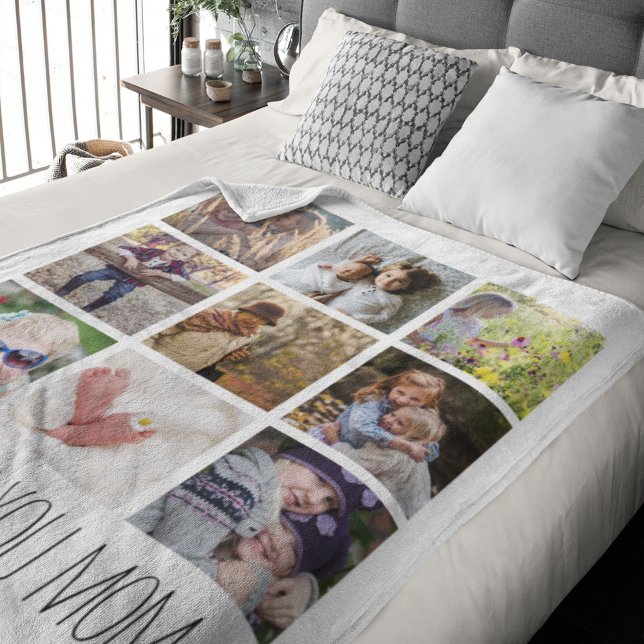 Modern Photo Collage Mom/Grandma | Keepsake Sherpa Blanket (Creator Uploaded)