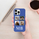 Modern Photo Collage Monogram iPhone 15 Pro Max Case<br><div class="desc">Photo Collage Modern Initial Monogram Phone Case. Create your own personalized iPhone Case with custom initial name and 4 photos</div>