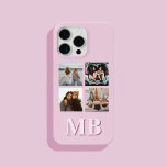 Modern Photo Collage Monogram iPhone 15 Pro Max Case<br><div class="desc">Photo Collage Modern Initial Monogram Phone Case. Create your own personalized iPhone Case with custom initial name and 4 photos</div>