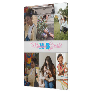 Modern Photo Collage monogrammed  Clipboard