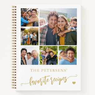 Modern photo collage name personalized notebook