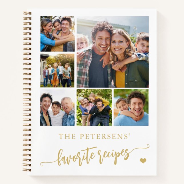 Modern photo collage name personalized  notebook (Front)