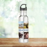 Modern Photo Collage Personalized 710 Ml Water Bottle<br><div class="desc">A gift for a parent or teacher with 8 photo sand personalized words.</div>
