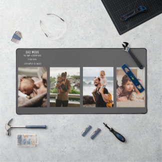 Modern Photo Collage Personalized Dad Mode Desk Mat