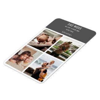 Modern Photo Collage Personalized Dad Mode Magnet