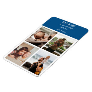 Modern Photo Collage Personalized Dad Mode Magnet