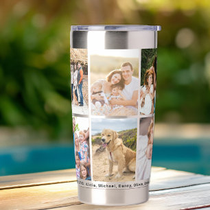 Modern photo collage personalized insulated tumbler