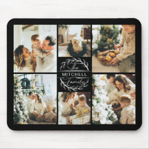 Modern Photo Collage Personalized Monogram Gift Mo Mouse Pad