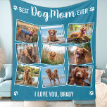 Modern Photo Collage Pet Personalized Dog Mom Fleece Blanket<br><div class="desc">Best Dog Mom Ever♡... Surprise your favourite Dog Mom whether it's her birthday, Mother's Day or Christmas with this super cute custom photo blanket. Customize this dog blanket with the dog's 9 favourite photos ! It'll be a treasured keepsake for years to come. Great gift from the dog. COPYRIGHT ©...</div>