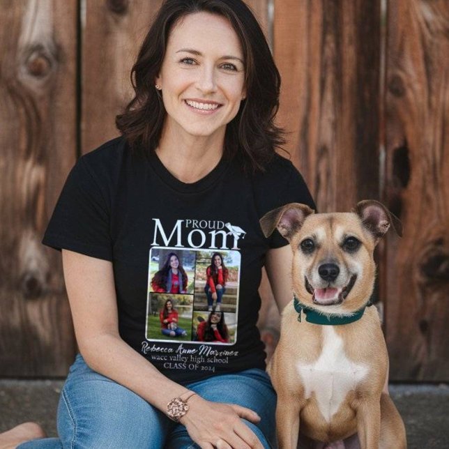 Modern Photo Collage Proud Mom T-Shirt (Creator Uploaded)