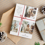 Modern Photo Collage Red Gift Box Ribbon Christmas Holiday Card<br><div class="desc">Modern Photo Collage Red Gift Box Ribbon Christmas Holiday Card</div>