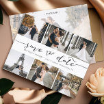 Modern Photo Collage Save the Date  Announcement Postcard<br><div class="desc">Pick the best pictures from your engagement shoot or your favourite pictures of the two of you for this perfect save the date. The words save the date are handwritten to give a personal feel to the card. The front has 6 images and the back has a large image with...</div>