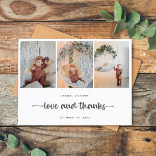 Modern Photo Collage Stylish Baby Shower Thank You Card