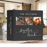 Modern Photo Collage Together They Built a Life Binder<br><div class="desc">This photo collage photo album binder features a beautiful three-frame photo collage showcasing cherished memories, adorned with the heartfelt message, "Together They Built a Life They Loved" on the front. The back displays six more personal photos. The elegant black and white design, combined with exquisite script and print typography, creates...</div>