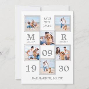 Modern Photo Collage Unique Wedding Save The Date