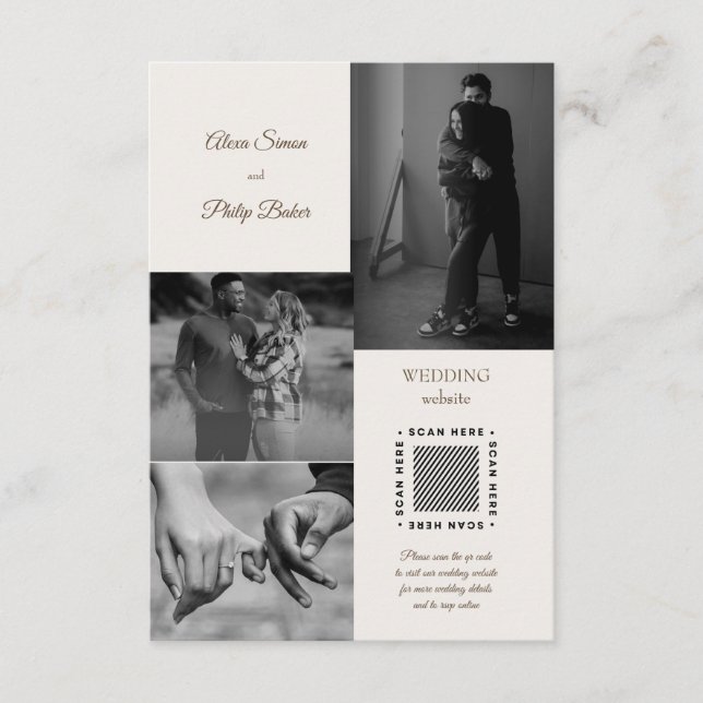 Modern Photo Collage Wedding Enclosure Card (Front)