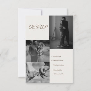  Modern Photo Collage Wedding RSVP Card
