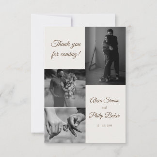 Modern Photo Collage Wedding Thank You Card