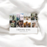 Modern Photo Collage Wedding Thank You Card<br><div class="desc">Modern wedding thank you card features 9 photos (8 on the front and 1 on the back).</div>