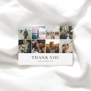 Modern Photo Collage Wedding Thank You Card