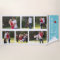 Modern photo collage with six photos blue