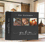 Modern Photo Collage You & Me Forever Always Photo Binder<br><div class="desc">This photo collage photo album binder features a beautiful three-frame photo collage showcasing cherished memories, adorned with the heartfelt message, "You and Me, Forever and Always" on the front. The back displays six more personal photos. The elegant black and white design, combined with exquisite script and print typography, creates a...</div>