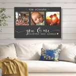 Modern Photo Collage You & Me Forever Canvas Print<br><div class="desc">This stunning canvas wall art features a beautiful three-frame photo collage showcasing cherished memories, adorned with the heartfelt message, "You and Me, Forever and Always." The elegant black and white design, combined with exquisite script and print typography, creates a sophisticated and enduring piece that will complement any interior style. Personalize...</div>