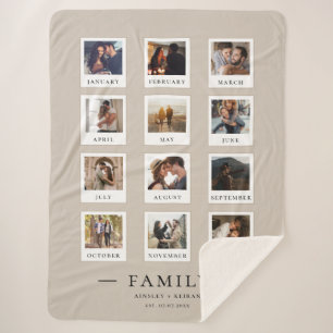 Modern Photo Couple Family Anniversary Valentines Sherpa Blanket