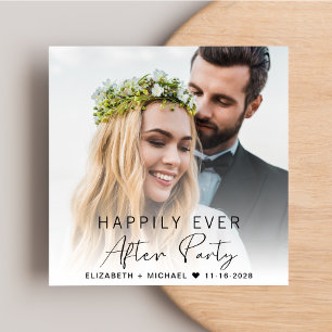 Modern Photo Cream Wedding Reception Invitation