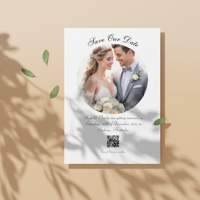 Modern photo Custom QR code Save The Date (Creator Uploaded)