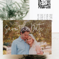 Modern Photo Custom QR code Save The Date