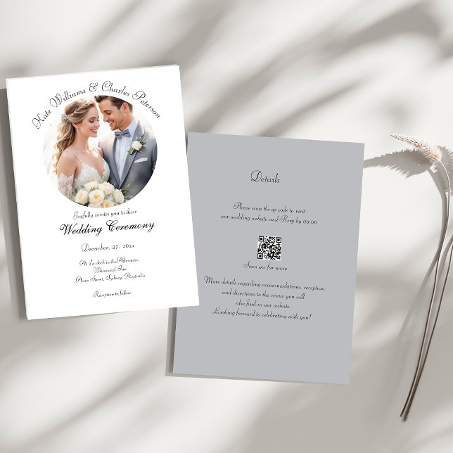 Modern photo Custom QR code Wedding Invitation  (Creator Uploaded)