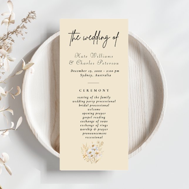 Modern Photo Custom Qr code Wedding Program  (Creator Uploaded)