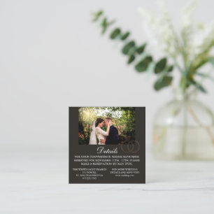 Modern photo customizable black  wedding  enclosure card