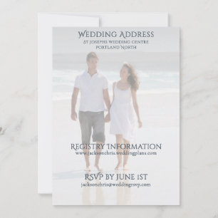 Modern Photo Decorative Serif Typography Wedding Invitation
