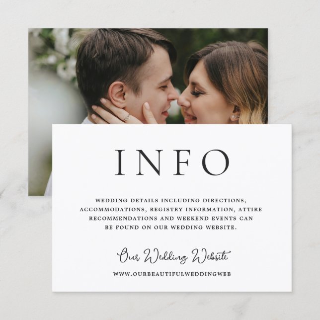 Modern Photo Editorial Wedding Enclosure Card (Front/Back)