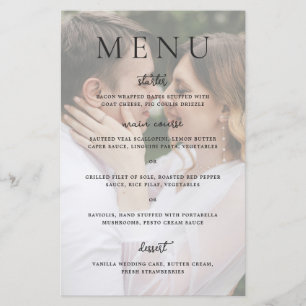 Modern Photo Editorial Wedding Menu